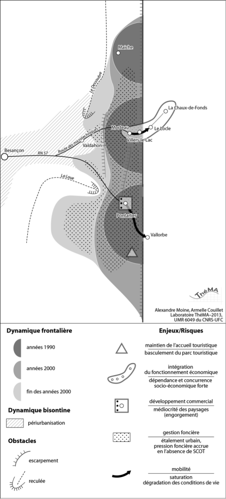 Figure 2 : Le District horloger : un système transfrontalier dissymétrique mais très complémentaire